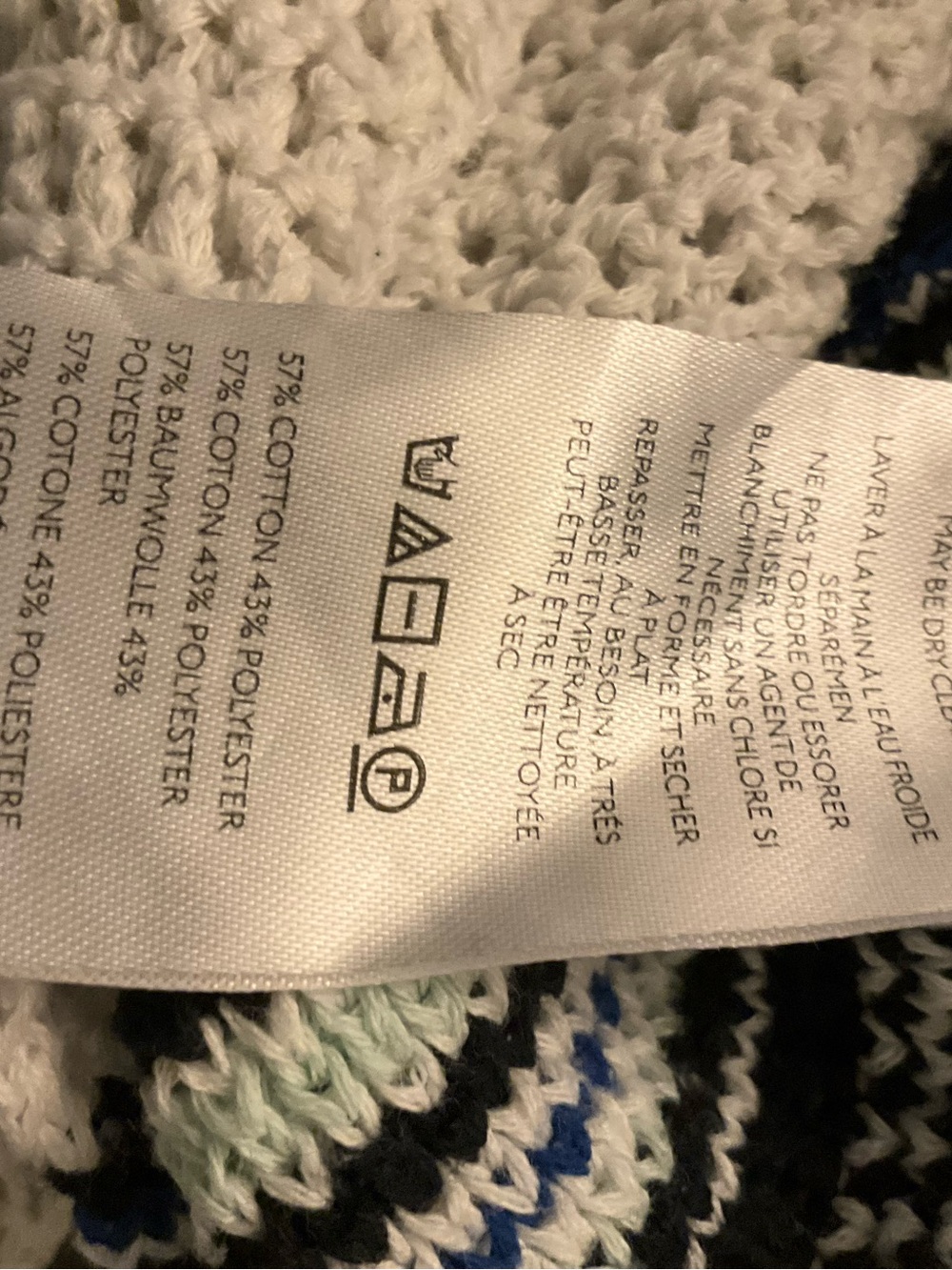 BDG Cream V-Neck Sweater with Blue and Gray Stripes - Picture 5 of 5